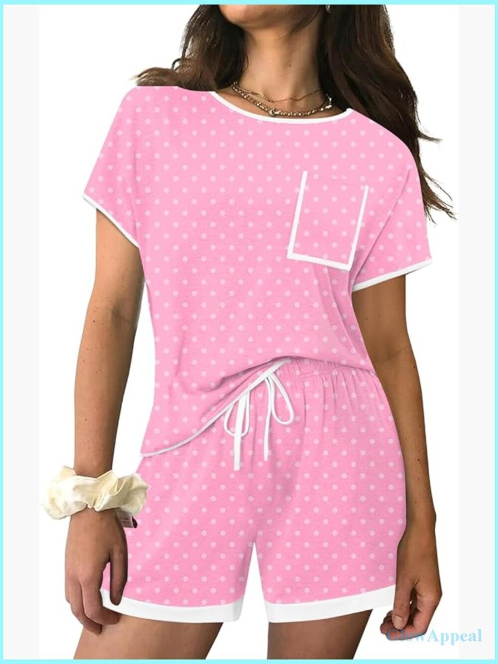 2 Piece Short Sleeve Top and Shorts Set Casual Lounge Summer Outfit